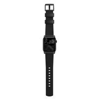 Nomad Modernes Lederarmband für die Apple Watch Series 1 bis 10 / SE / Ultra (2) (44/45/46/49 mm) - Schwarz/Schwarz