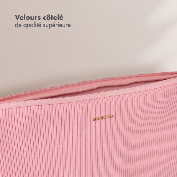 Selencia Cord Laptop Hülle 15-16 Zoll - Laptop Sleeve - Soft Blush