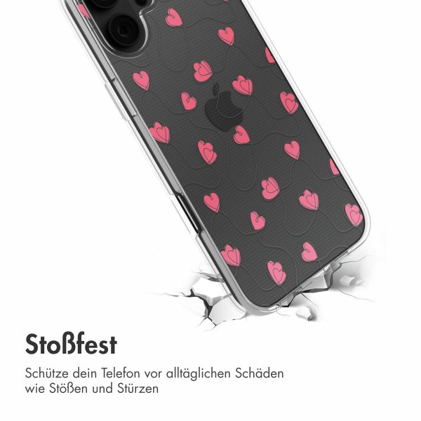 imoshion  Design Hülle für das iPhone 16 - Dusty Rose Connected Hearts