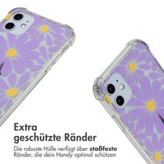 imoshion Design Hülle mit Band Apple iPhone 11 - Tropical Violet Flowers Connect