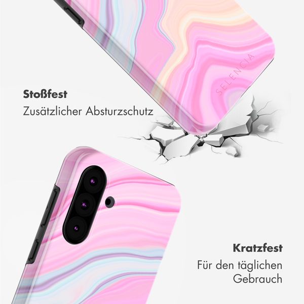 Selencia Vivid Back Cover Samsung Galaxy A36 / A56 - Pastel Lipstick Marble