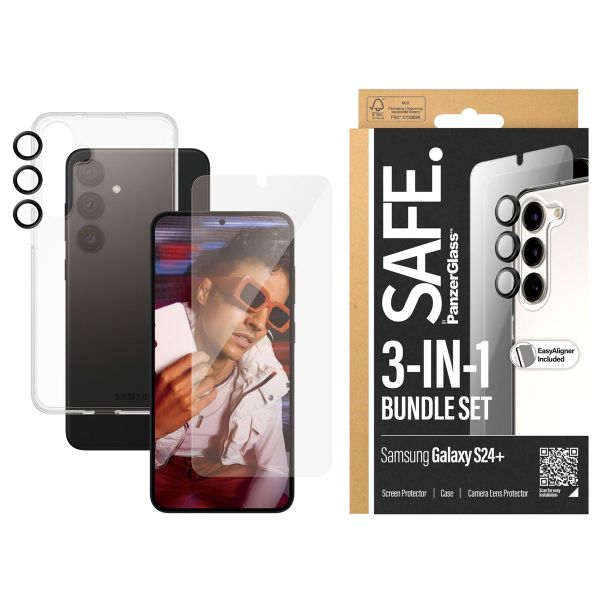 SAFE by PanzerGlass 3-in-1-Schutzpaket - Hülle + Schutzfolie + Kameraschutz für das Samsung Galaxy S24 Plus