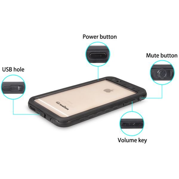 Redpepper Dot Plus Waterproof Case für das Apple iPhone SE (2022 / 2020) / 8 / 7 / 6(s) - Schwarz