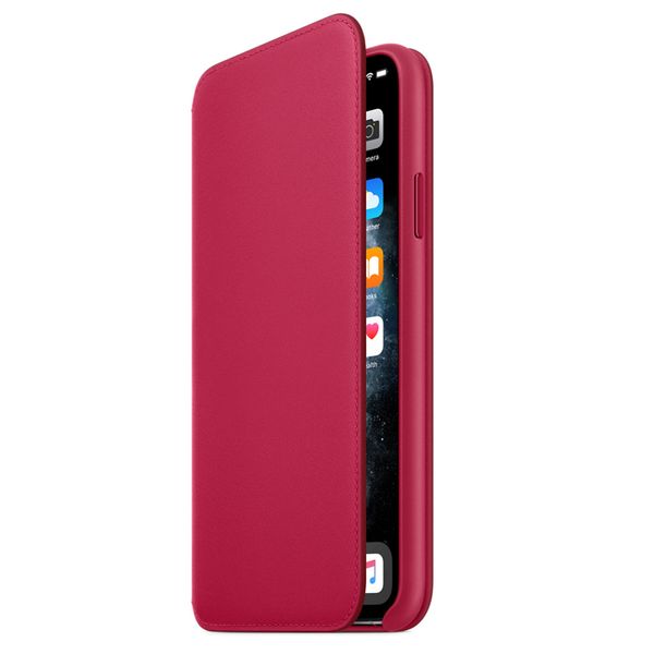 Apple Leather Folio Klapphülle Apple iPhone 11 Pro Max - Raspberry