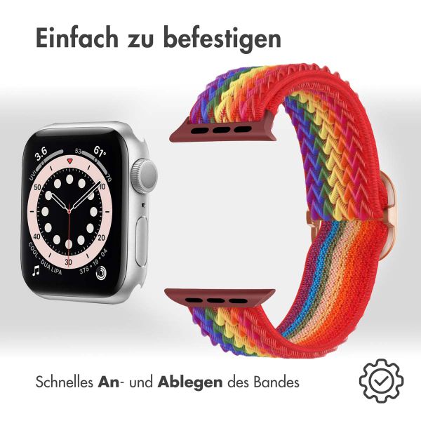 imoshion Elastisches Nylonarmband für das  Apple Watch Series 1 t/m 9 / SE (38/40/41 mm) | Series 10 / 11 (42 mm) - Rainbow