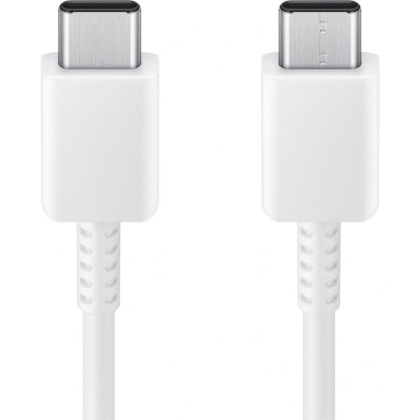 Samsung Original USB-C auf USB-C Kabel - 1,8 Meter - 25 Watt + Original Fast Charging Adapter USB-C Ladegerät - 25 Watt - Weiß