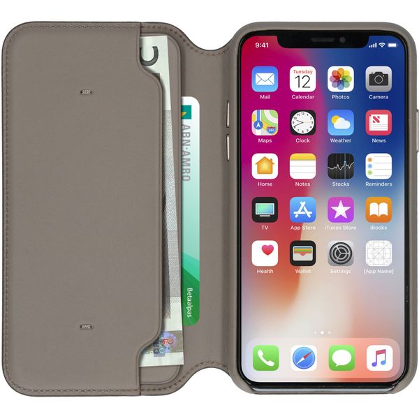 Apple Leather Folio Klapphülle Beige für das iPhone X / Xs