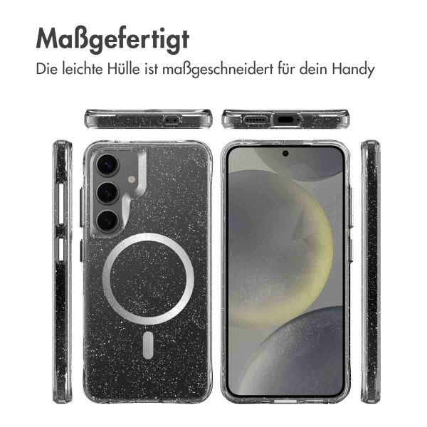 imoshion Klare Glitter Backcover mit MagSafe Samsung Galaxy S24 - Silber