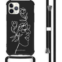 imoshion Design Hülle mit Band für das iPhone 11 Pro - Woman Flower Black