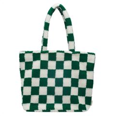 Selencia Zaya Tote Bag - Teddy Laptoptasche 16 Zoll - Checkered Green