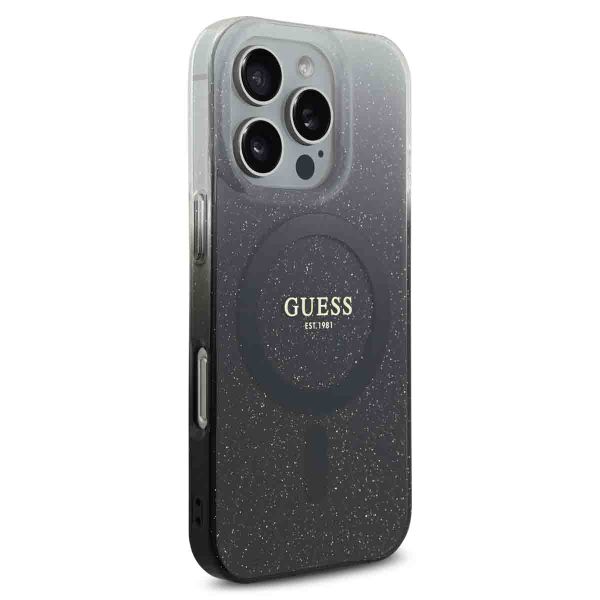 Guess MagSafe IML Glitter Gradient Case für das iPhone 16 Pro Max - Black