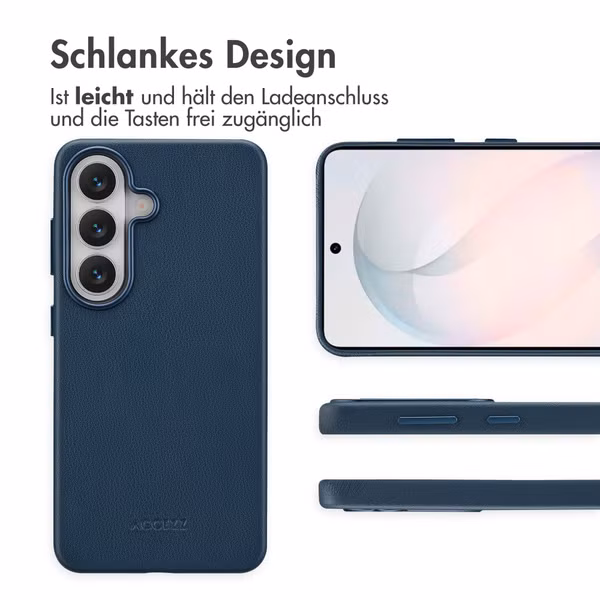 Accezz MagSafe Leather Backcover Samsung Galaxy S26 - Nightfall Blue