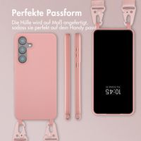 Selencia SilikonHülle mit abnehmbarem Band Samsung Galaxy S25 FE - Sand Pink