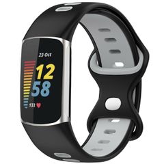 imoshion Silikonband Sport für das Fitbit Charge 5 / Charge 6 - Schwarz / Grau