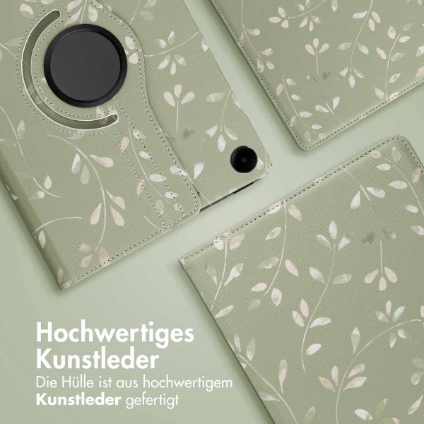 imoshion 360° drehbare Design Klapphülle für das Samsung Galaxy Tab A9 Plus - Green Flowers