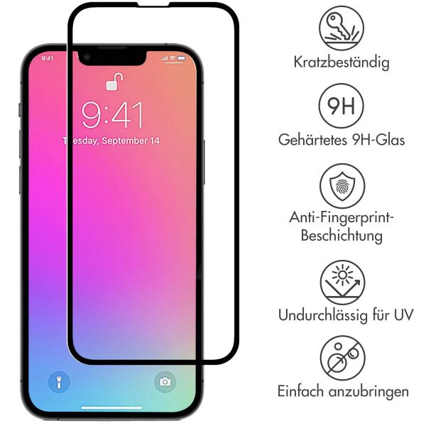 Selencia Premium Screen Protector aus gehärtetem Glas für das iPhone 13 / 13 Pro / 14 - Schwarz