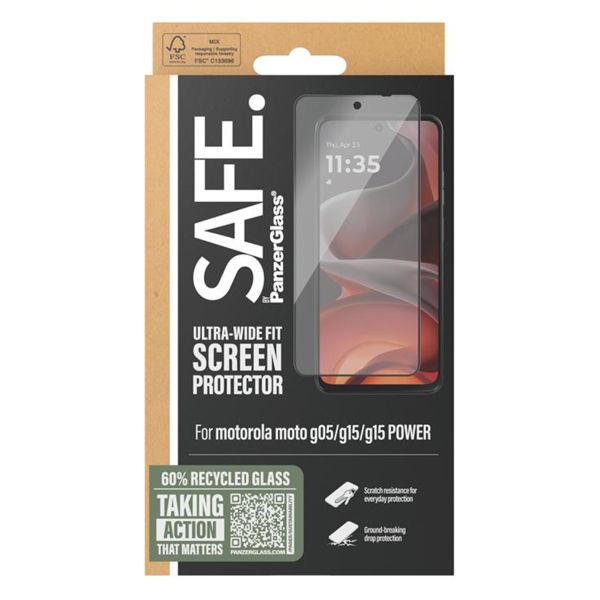 SAFE by PanzerGlass Ultra-Wide Fit Displayschutz für das Motorola Moto G05 / Moto G15 (Power)