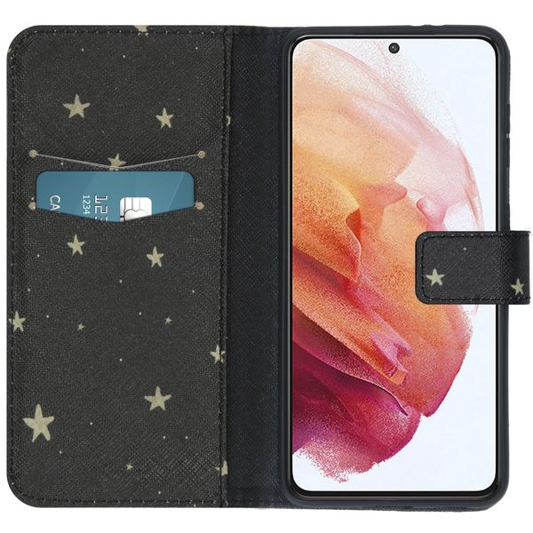 imoshion Design TPU Klapphülle Samsung Galaxy S21 - Stars Gold