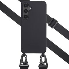 Selencia SilikonHülle mit abnehmbarem Band Samsung Galaxy S24 FE - Schwarz
