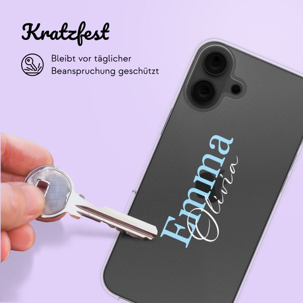 Personalisierte Hülle mit Namen iPhone 16 - Transparent