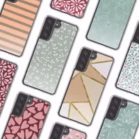 imoshion Design Hülle Samsung Galaxy S21 FE - Smoke Green Flowers