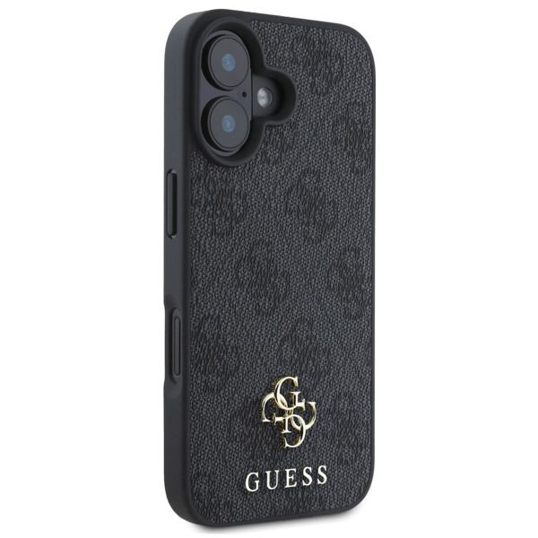 Guess 4G Metal Logo Back Cover MagSafe für das iPhone 16 - Schwarz