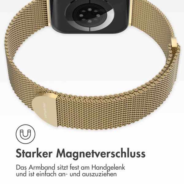 imoshion Mailändische Magnetarmband für die Apple Watch Series 1 bis 10 / SE / Ultra (2) (44/45/46/49 mm) - Größe S - Champagne