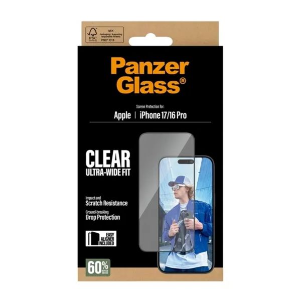 PanzerGlass Ultra-Wide Fit Antibakterieller Displayschutz mit Applikator Apple iPhone 17