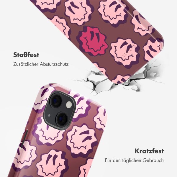 Selencia Vivid Rückabdeckung mit MagSafe Apple iPhone 13 - Wavy Smiley Pink
