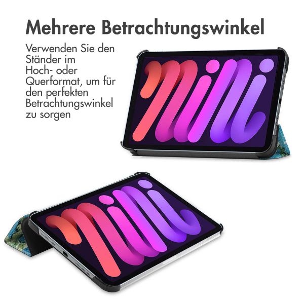 imoshion Design Trifold Klaphülle Apple iPad Mini 7 (2024) / iPad Mini 6 (2021) - Green Plant