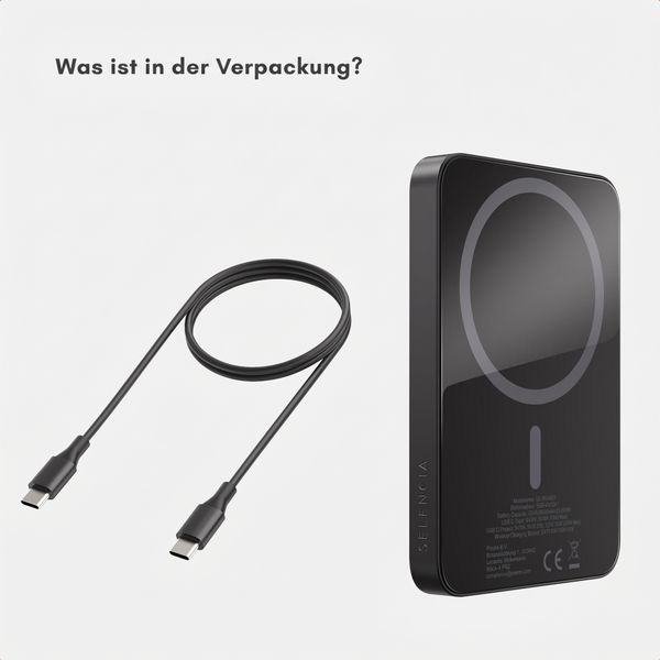 Selencia Vivid Powerbank 5.000 mAh - MagSafe und Qi - Black / Check This Olive