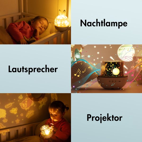 imoshion Dreamlight Nachtlicht-Projektor mit Lautsprecher - 10 Projektionsrollen - Weiß