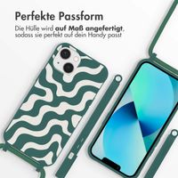 imoshion SilikonHülle design mit Band Apple iPhone 13 - Petrol Green Groovy