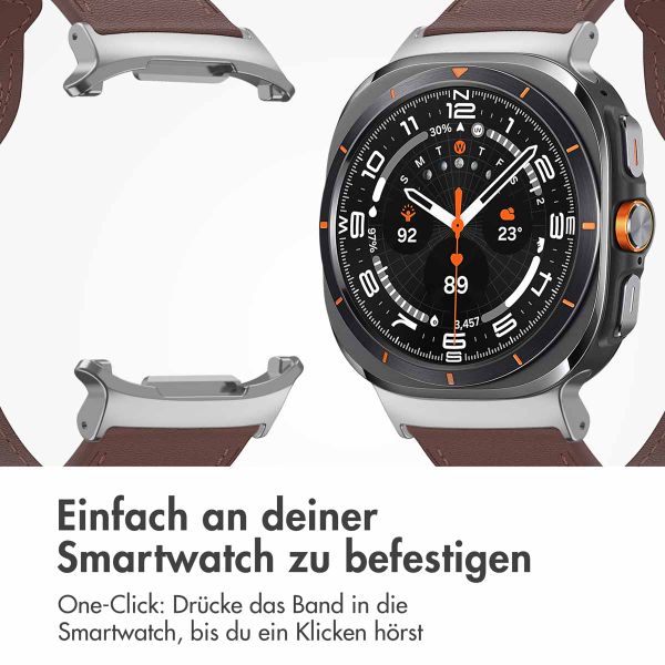 imoshion Lederarmband für die Samsung Galaxy Watch Ultra (2024/2025) - Dunkelbraun