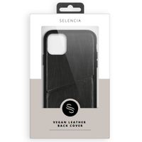 Selencia Vayu Veganes Leder-Backcover Apple iPhone 12 (Pro) - Schwarz