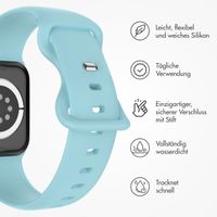 imoshion Silikonband⁺ für die Apple Watch Series 1 bis 10 / SE / Ultra (2) (44/45/46/49 mm) - Saphirblau - Größe M/L