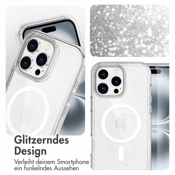 imoshion Sparkle Back Cover mit MagSafe für das Apple iPhone 16 Pro - Glitzer Transparent