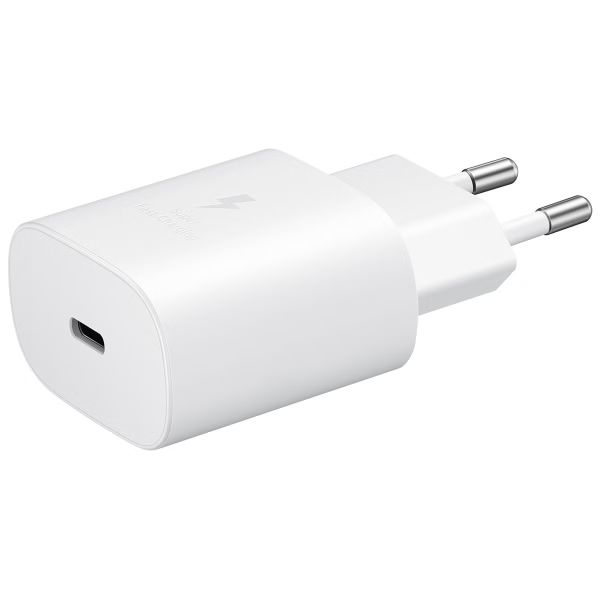Samsung Original Powerbank-Bundle | Samsung Galaxy Akku-Pack 10.000 mAh - 2x USB-C - Beige + Samsung 25 Watt USB-C Adapter - Weiß