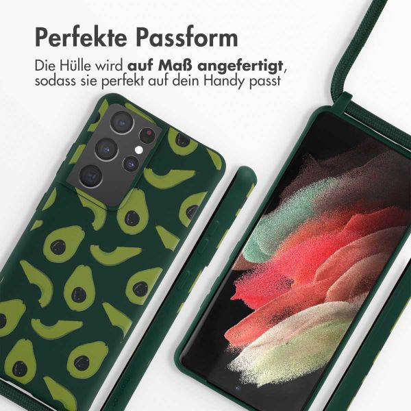 imoshion Silikonhülle design mit Band für das Samsung Galaxy S21 Ultra - Avocado Green