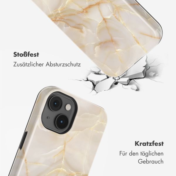 Selencia Vivid Tough Back Cover mit MagSafe für das iPhone 14 - Golden Beige Marble