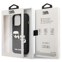 Karl Lagerfeld Karl & Choupette 3D Rubber Hardcase Backcover für das iPhone 14 Pro - Schwarz