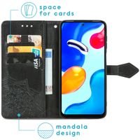 imoshion Mandala Klapphülle für das Xiaomi Redmi Note 11 (4G) / Note 11S (4G) - Schwarz