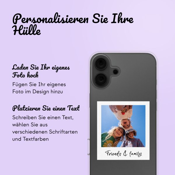 Personalisierte Hülle mit Polaroid iPhone 16 - Transparent