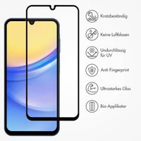 Accezz Dreifach starke Full Cover Schutzfolie mit Applikator für das Samsung Galaxy A15 (5G/4G) - Transparent