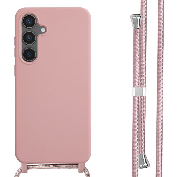 imoshion Silikonhülle mit Band für das Samsung Galaxy S24 FE - Sand Pink