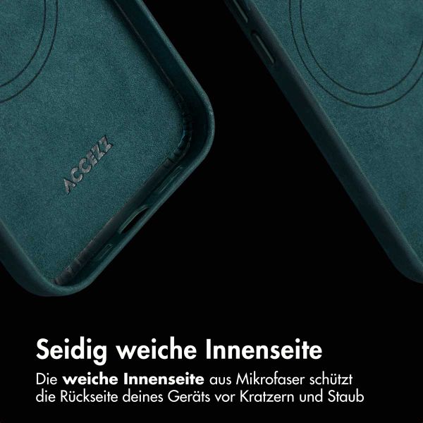 Accezz Vintage Leather Magsafe Backcover Apple iPhone 14 - Smokey Green