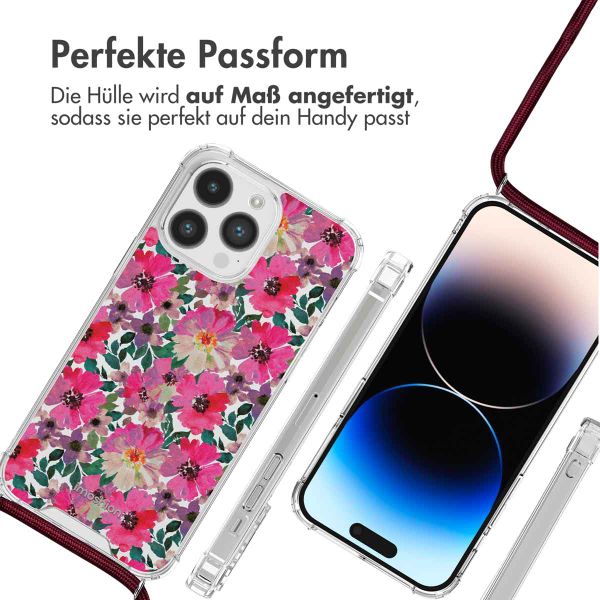 imoshion Design Hülle mit Band Apple iPhone 14 Pro - Flower Water