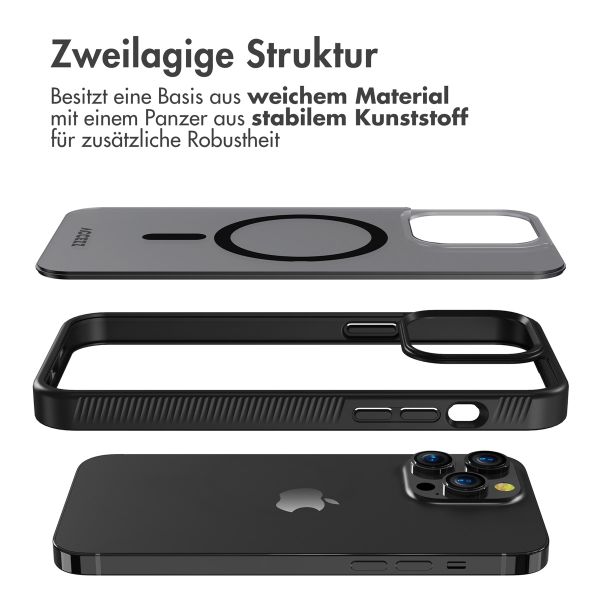 Accezz Rugged Frosted Back Cover mit MagSafe für das iPhone 14 Pro Max - Schwarz