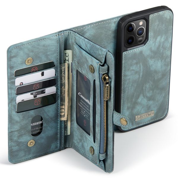 CaseMe Luxuriöse 2-in-1-Portemonnaie-Klapphülle Leder iPhone 12 (Pro)