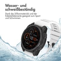 imoshion QuickFit® Silikonarmband Stripe für die Garmin Watch | 22 mm Anschluss - Weiß